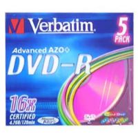 DVD-R 4.7 16X SLIM 5 COLOR VERBATIM
