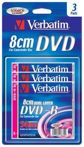 DVD-R 2.6 8CM JEWELL Pack3 DOBLE CAPA VERBATIM